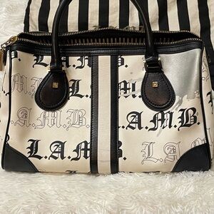L.A.M.B. Black and White Striped Bag